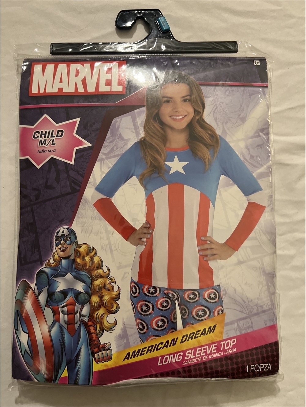 Marvel Captain American Dream Long Sleeve Top Halloween Costume Child Med/Large
